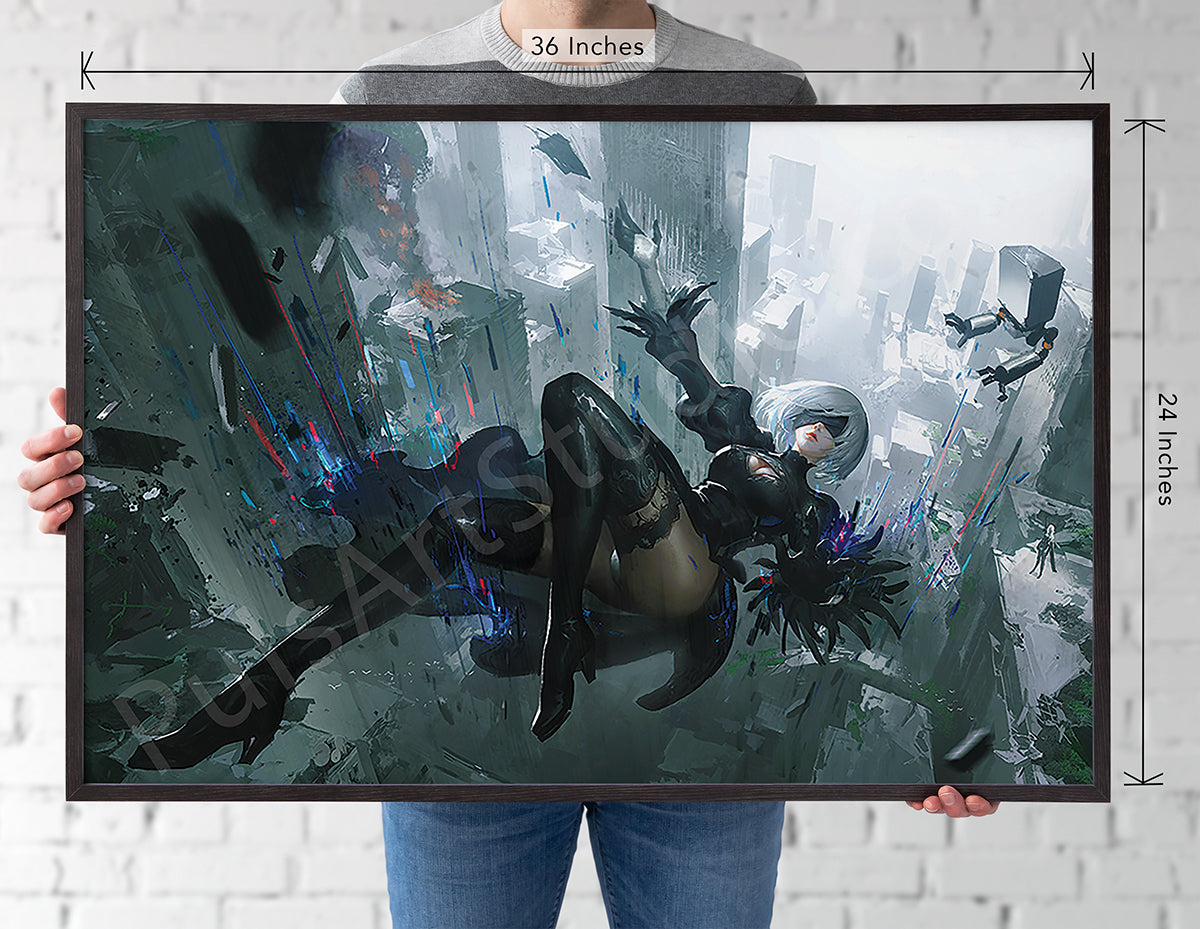XL Vinyl Canvas | 2B from Nier Automata | Art by Leo – PulsArt Studio