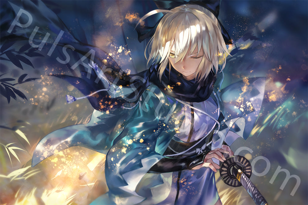 Okita Souji Poster from Fate, art by Azomo – PulsArt Studio