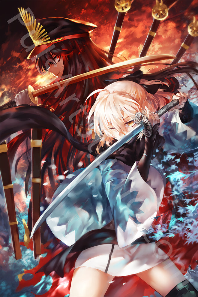 Okita & Nobu Poster from Fate, art by Azomo – PulsArt Studio