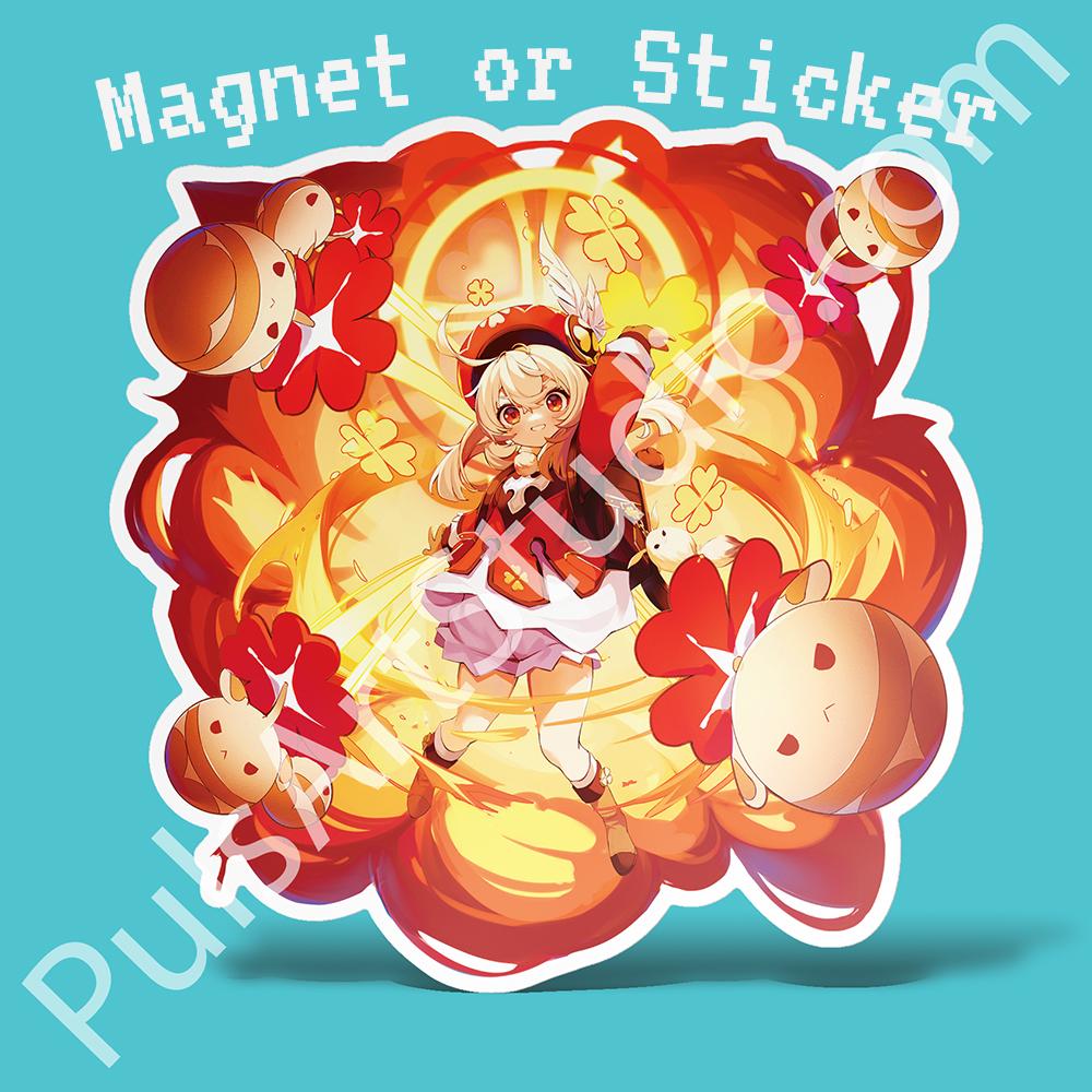 Klee Sticker or Magnet | Genshin Impact | For Laptops, Cars, Water