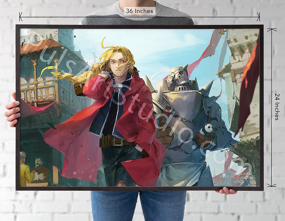 XL Vinyl Canvas | Alphonse & Edward Elric from FMA | Art by