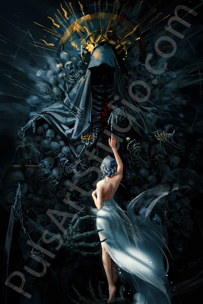 版画 The Ghost Queen  Lotta  Ayano Nakano Mitsukuni Defying the Skeleton Spectre Invoked by Princess