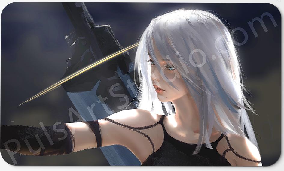 Playmat/XL Mousepad | A2 from Nier Automata | Art by WLOP