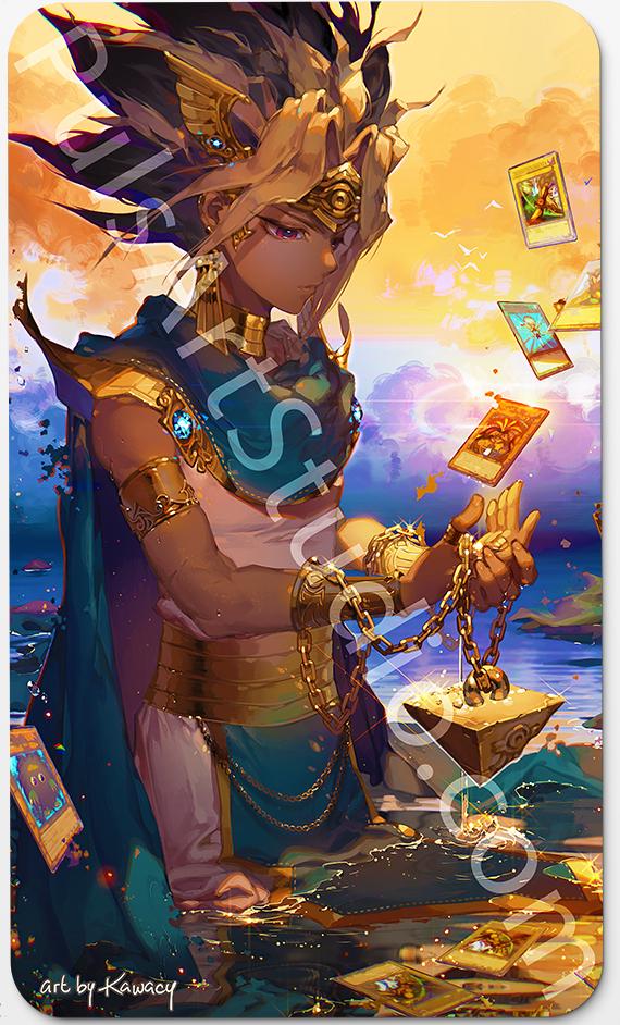 Playmat/XL Mousepad | Pharoah Atem from Yu-Gi-Oh (YGO) | Art by Kawacy PulsArt Studio Playmat/XL Mousepad | Pharoah Atem from Yu-Gi-Oh (YGO) | Art by Kawacy PulsArt Studio