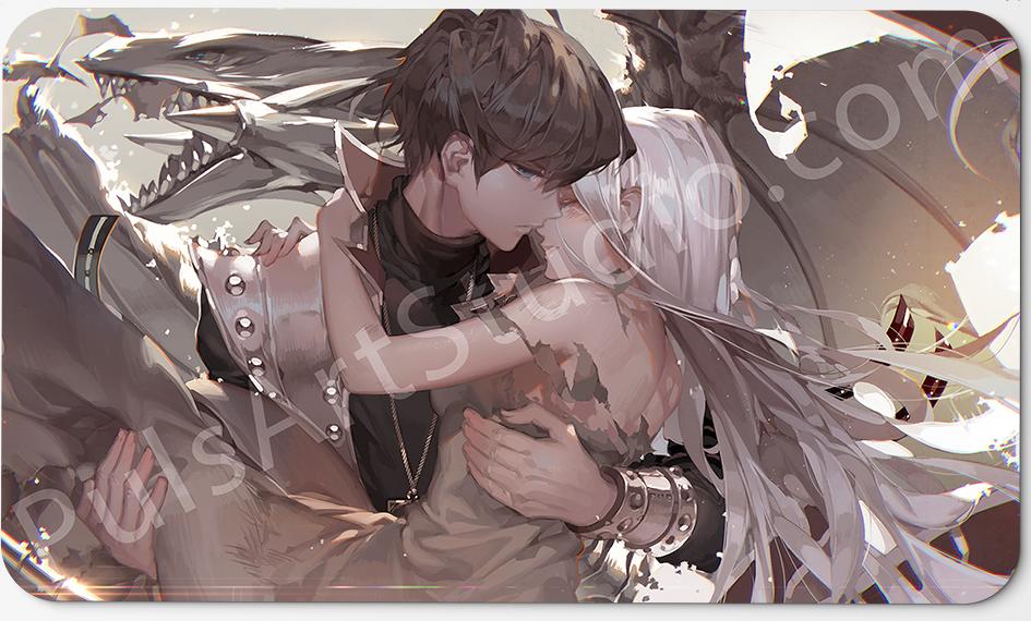 Playmat/XL Mousepad | Kaiba & Kisara (BEWD) from Yu-Gi-Oh (YGO) | Art by Kawacy PulsArt Studio Playmat/XL Mousepad | Kaiba & Kisara (BEWD) from Yu-Gi-Oh (YGO) | Art by Kawacy PulsArt Studio