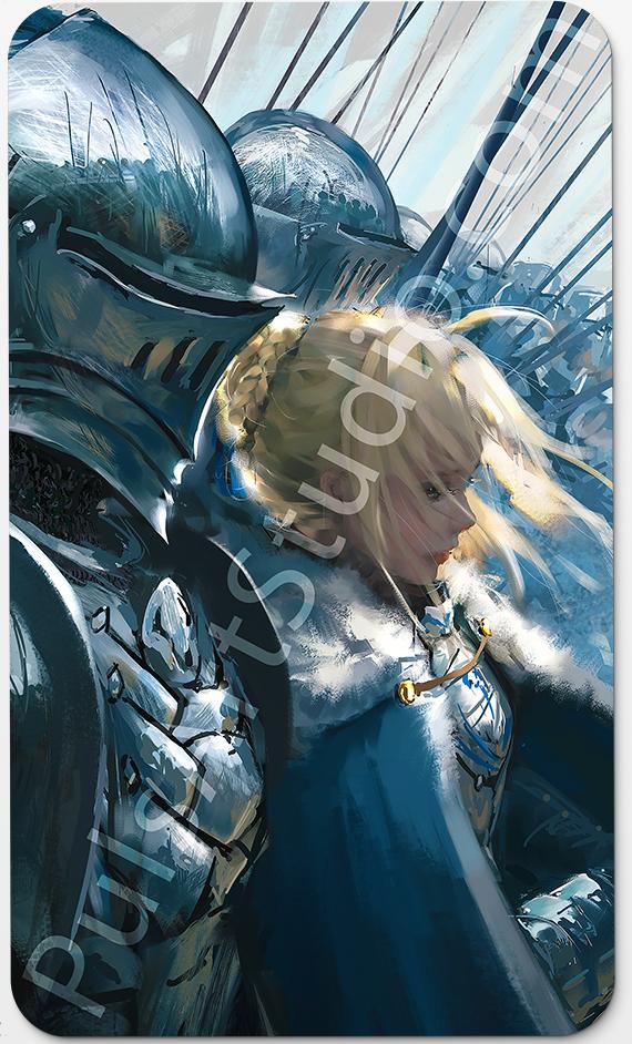 Playmat/XL Mousepad Saber & Lancelot from Fate Art by WLOP