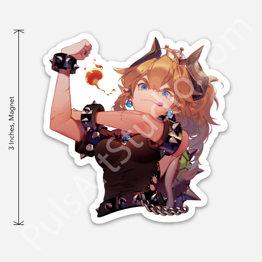 Bowsette R3 Bowsette Sticker or Magnet | Super Mario | For Laptops, Cars, Water ...