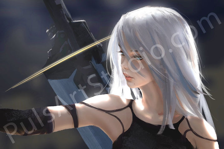 Large A2 Poster from Nier Automata, art by WLOP – PulsArt Studio