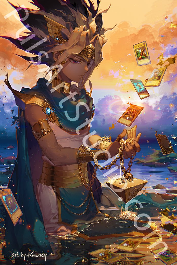 Large Pharaoh Atem Poster from Yu-Gi-Oh, art by Kawacy – PulsArt Studio