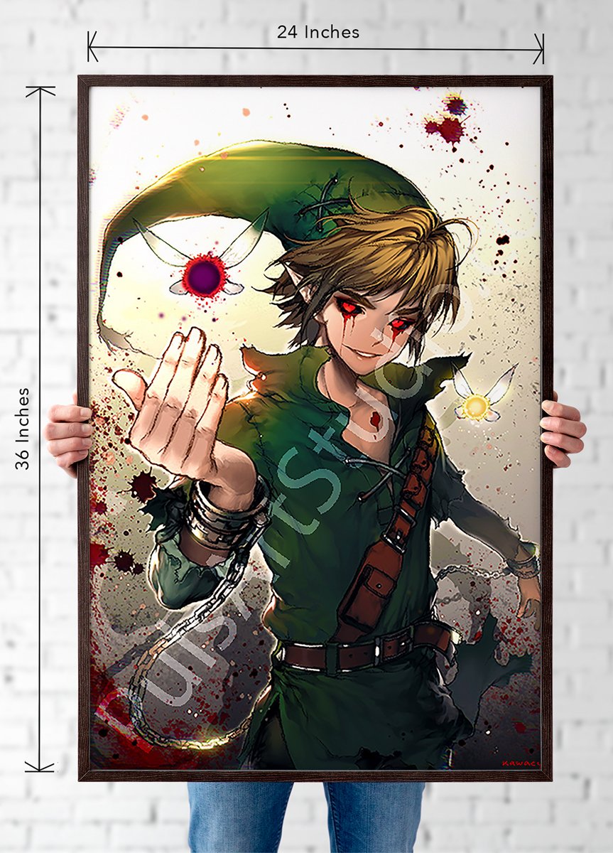 Kakemono Legend Of Zelda Breath Of The Wild - Tissu 100x40 Cm - Tableau à Rouler Déco Chambre Gamer - 9