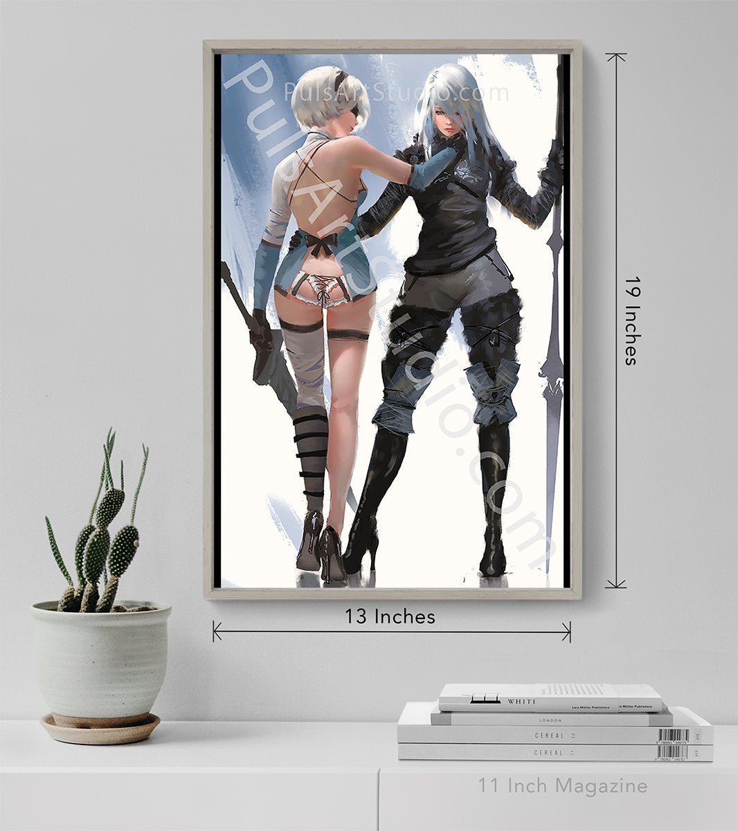 Large 2B & A2 Poster from Nier Automata, art by WLOP
