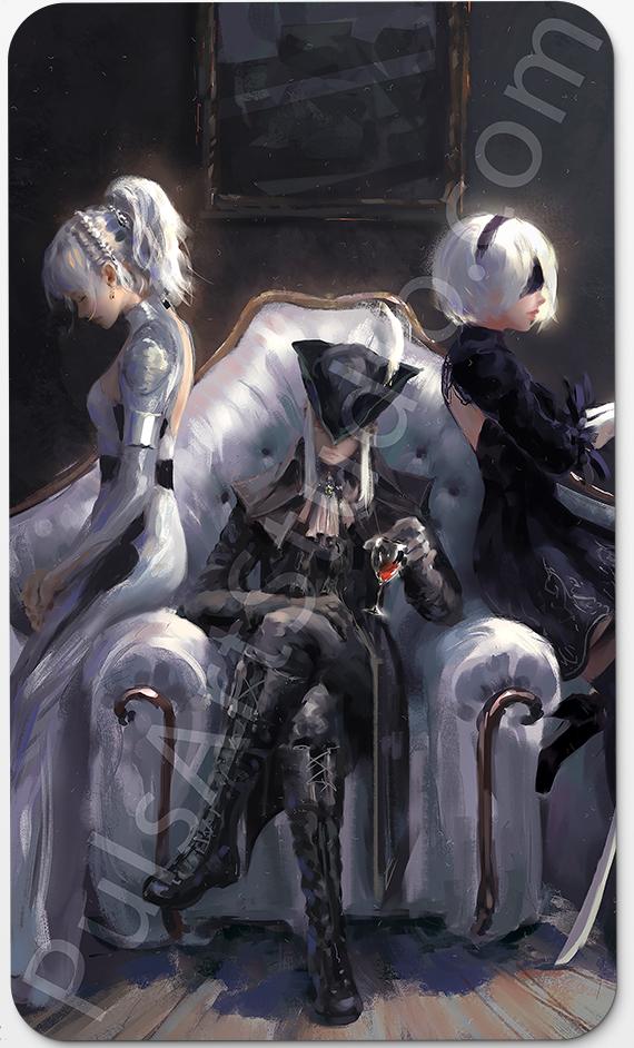 Playmat/XL Mousepad | 2B from Nier Automata | Art by WLOP